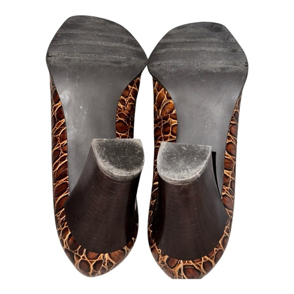 Vintage 90s/Y2K Franco Sarto Square Toe Snake Skin Leather Block Heels Women’s 9 - Picture 12 of 12